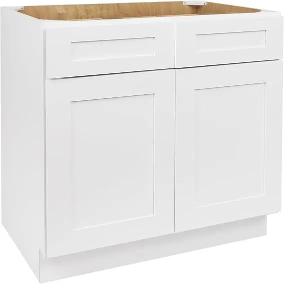 White Shaker Bathroom Vanity Cabinet Sink Base, Ready to Assemble Bathroom Organizer, Bathroom Storage - 30" W x 21" D x 34.5" H