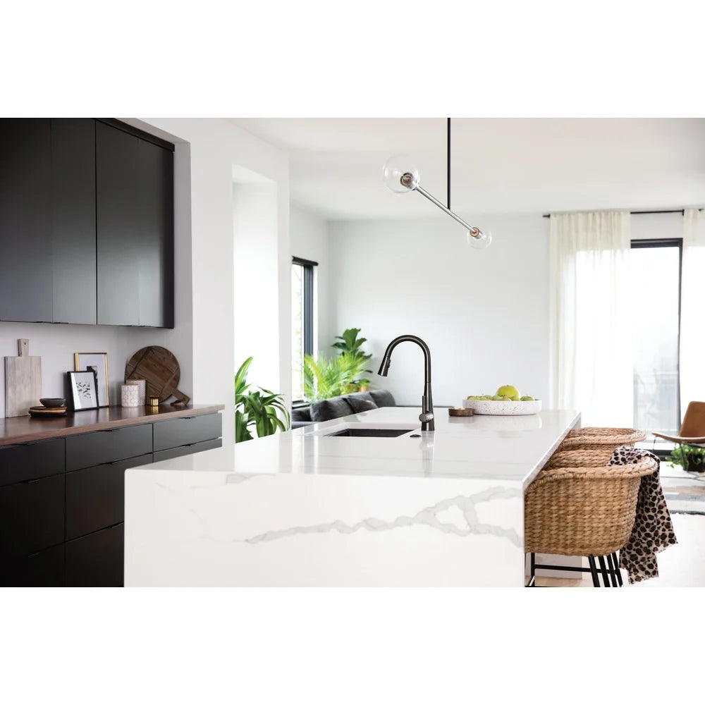 Chrome One-Handle Pulldown Kitchen Faucet High Pressure Power Clean Spray Technology Easy Installation Durable Kitchen Sink