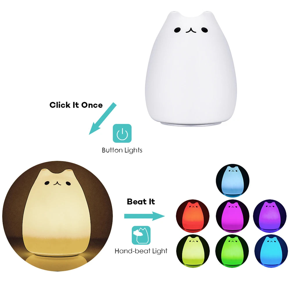 Night Light Normal White Light Mode Li Battery Built-in 7 COLOUR for Nursery Perfectas Children Night Light