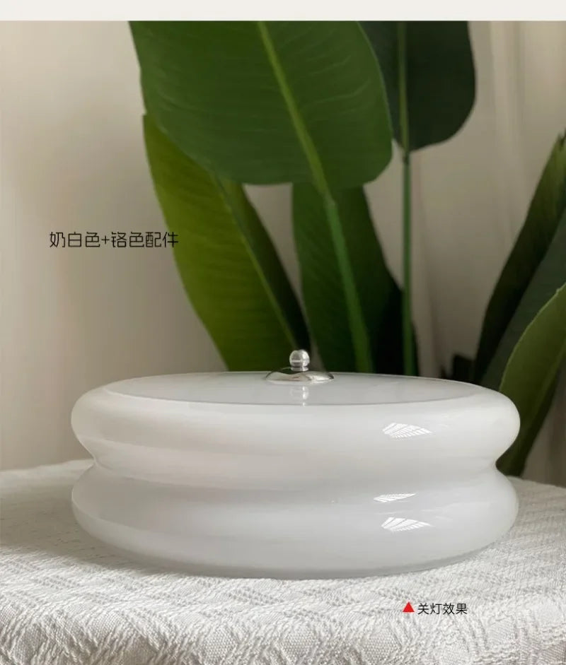 Nordic Medieval Cream Style Ceiling Lights Living Room Minimalist Artistic Creativity Corridor Bedroom Glass Ceiling Lamp