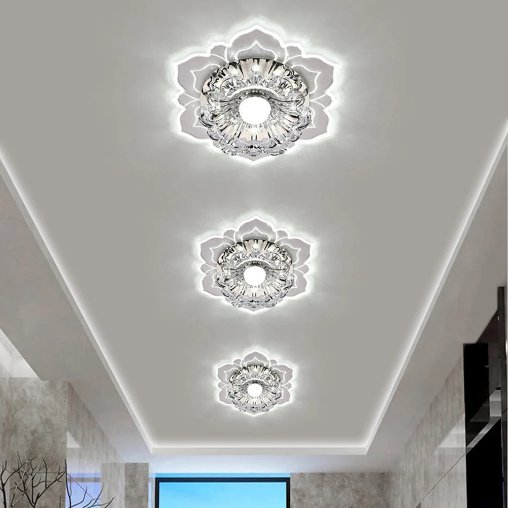 Modern LED Ceiling Light 3W Surface Mounted Crystal Lampshade Gallery Spotlight for Hallway Living Room Bedroom Ceiling Light