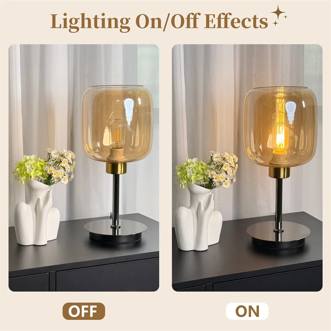 Vrygle Vintage Bedside Table Lamp Nightstand Desk Lamp Eye-protection Reading Light for Living Room,Offices