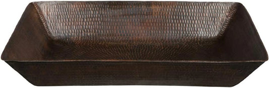 VREC2014DB 20-Inch Rectangle Vessel Hammered Copper Sink