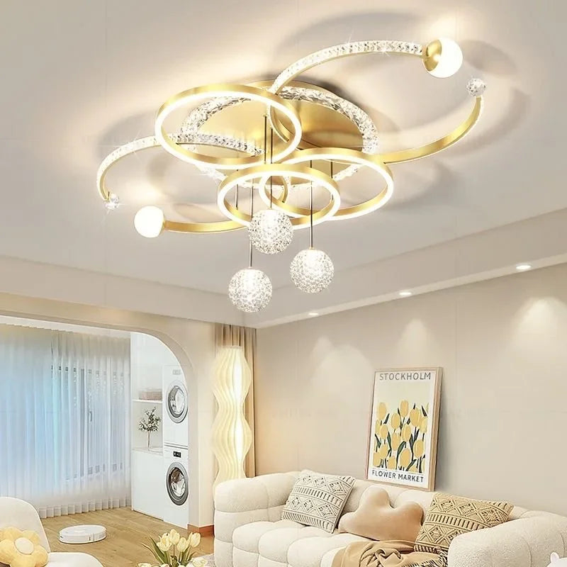 Starry sky Ceiling Chandelier Ordic Circle Living Room Led Pendant Light For Living Room Intelligent Ligjts Decoration Ceiling