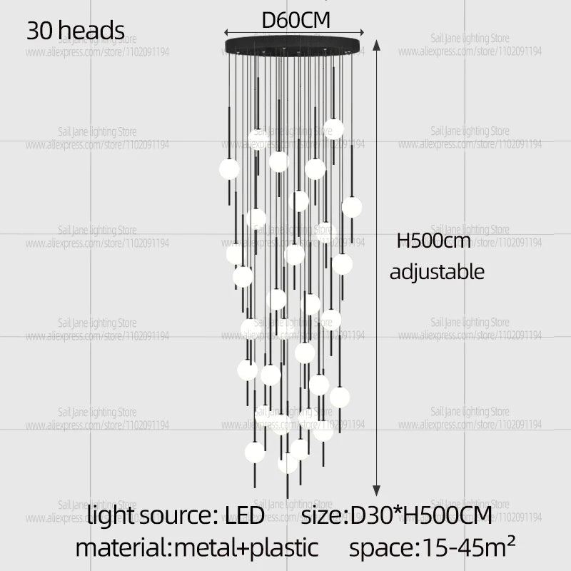 Modern LED Pendant Light For Home Decoration Living Room Lighting Minimalist Luster Dining Table Hanging Staircase Chandelier