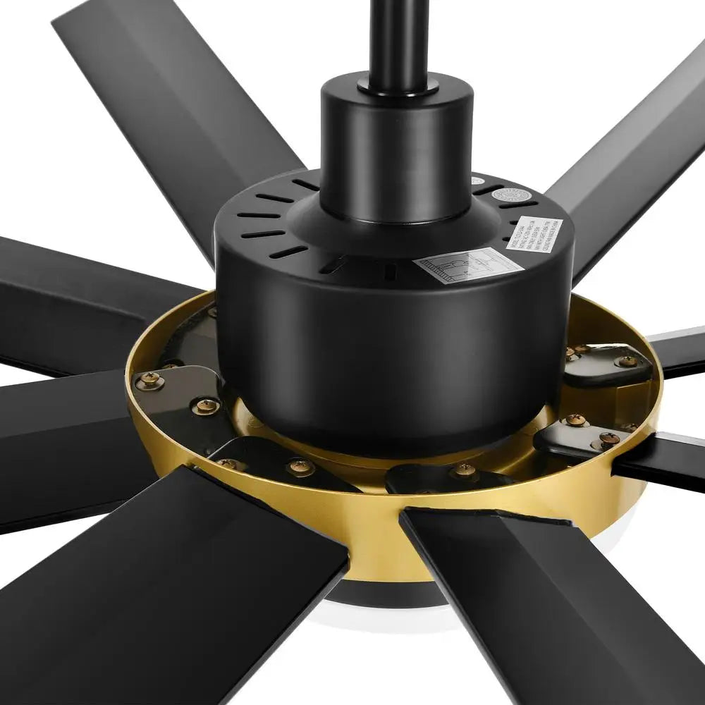 72 Inch Ceiling Fan with Light and Remote Control 6 Speed Whisper Quiet 8 Blades LED Lighting Living Room Garage Patio