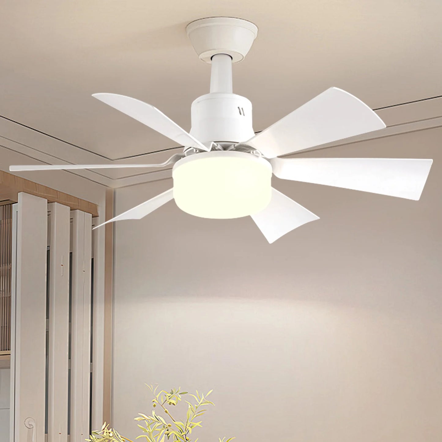 Socket Fan Light 3 Speeds Dimmable Screw in Ceiling Fan in Light Socket with Extender & 6 Blades Ceiling Fan with Light