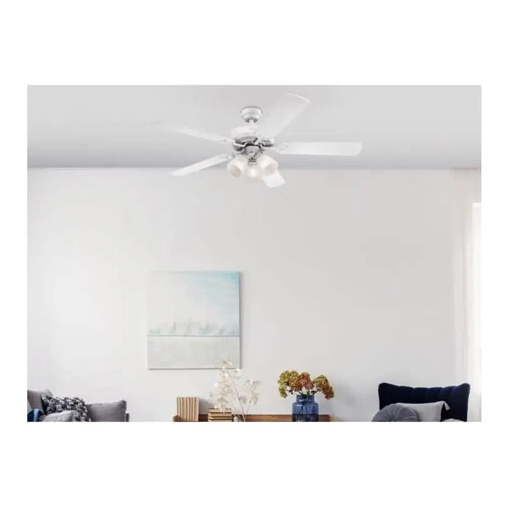 Vintage Indoor Ceiling Fan Dimmable LED Bulbs Energy Efficient Light Kit Reversible Blades Powerful Air Movement Quiet Operation