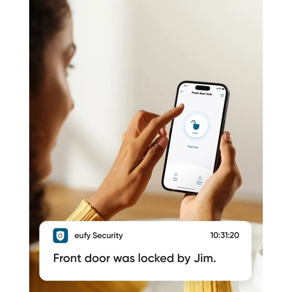 Smart Lock C220, Fingerprint Keyless Entry Door Lock, Built-in Wi-Fi, App Remote Control, Front Door Smart Deadbolt, IP53 Water