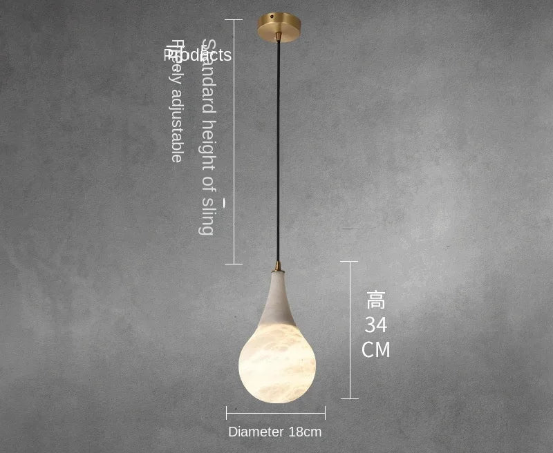 Luxury Home Deco LED Marble Series Designer Hanging Lamps Suspension Luminaire Lampen Pendant Light for Staircase Living Room