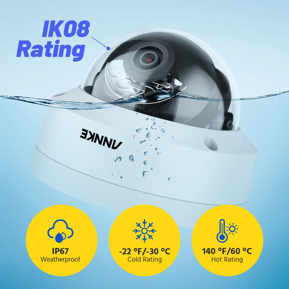 ANNKE C800 4K PoE Security Camera Outdoor IK10 8MP Smart Dual Light Built-in Mic Video Surveillance IP Security Camera