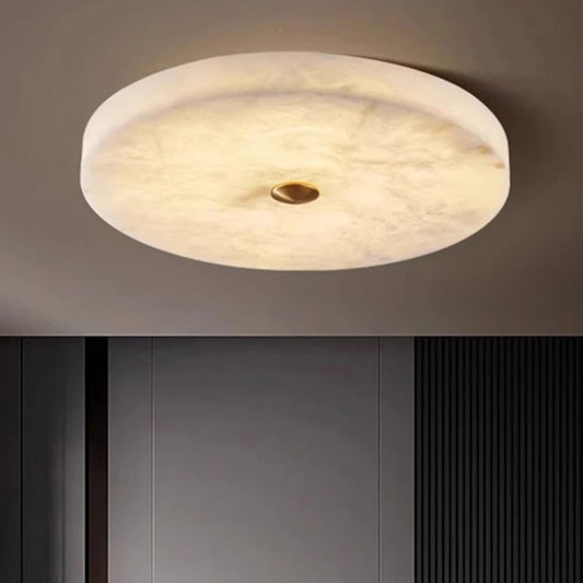Modern Simple LED Natural Marble Ceiling Lamp Living Room Bedroom Corridor Circular Ultra-thin All-copper Wall Lamp Indoor Decor