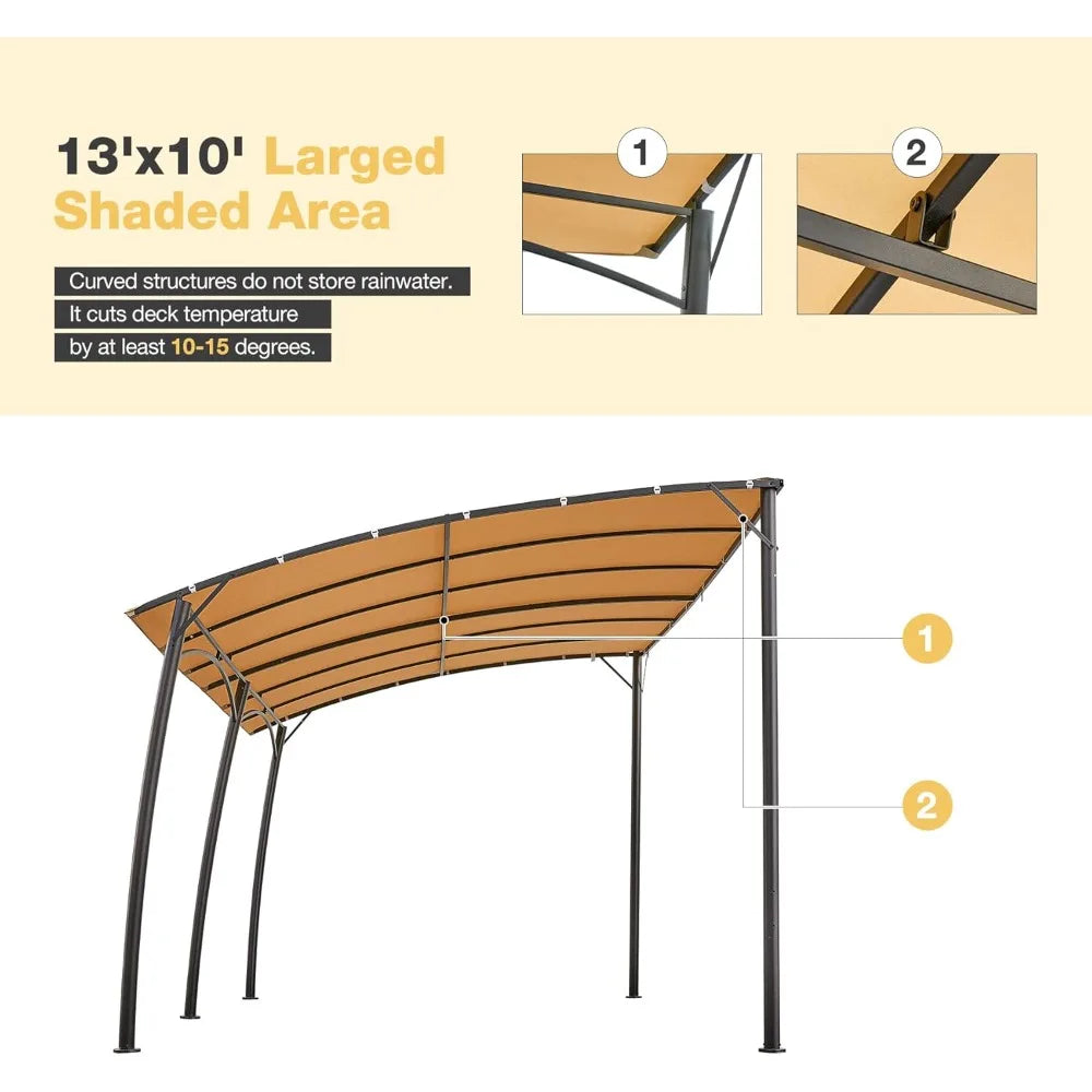 13'×10' patio awning, wall mounted uv block sunshade porch awning for patio, pergolas and gazebos on clearance, patio awnings f