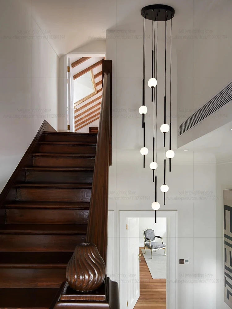 Modern LED Pendant Light For Home Decoration Living Room Lighting Minimalist Luster Dining Table Hanging Staircase Chandelier