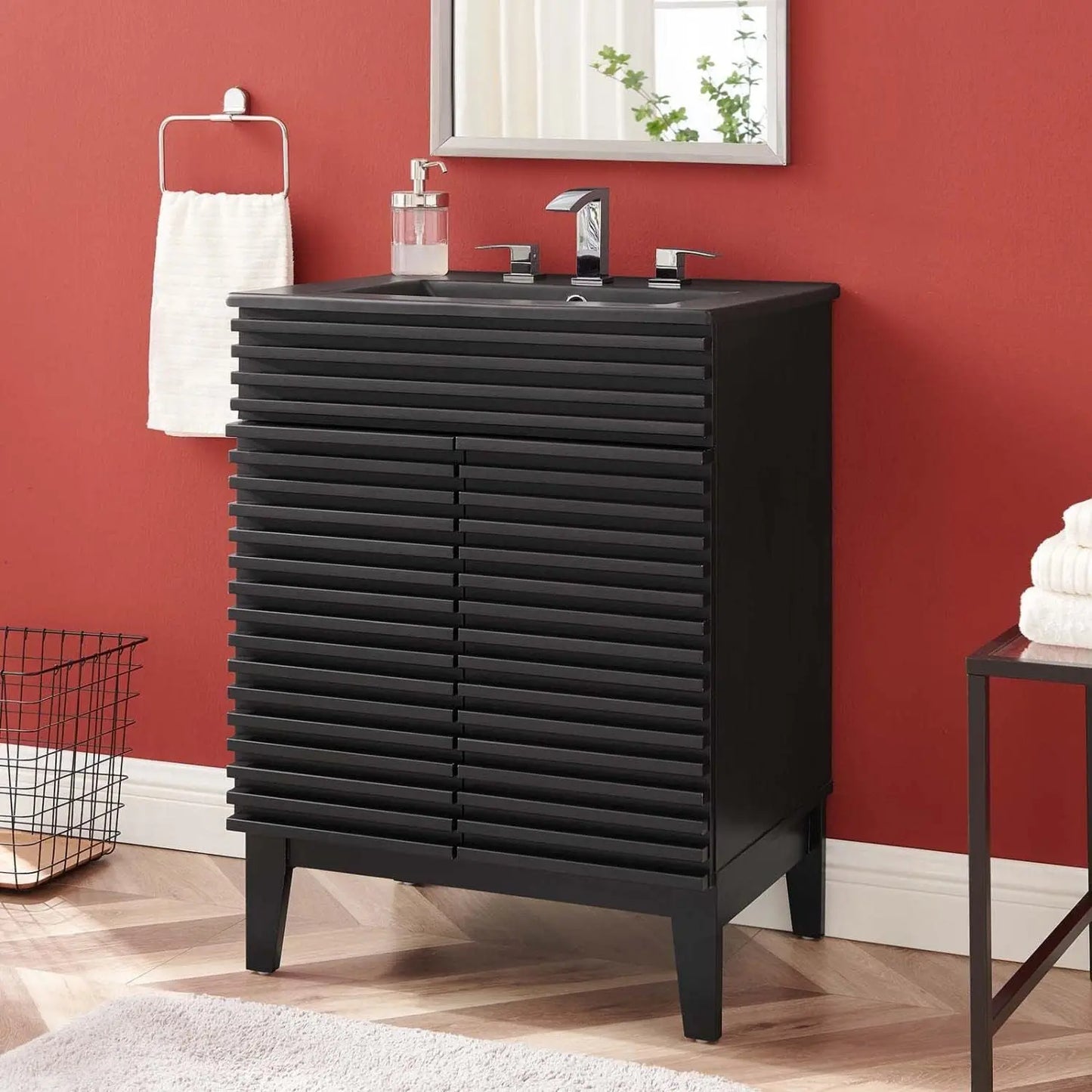 Render 24" Bathroom Vanity with Sink in Black Black