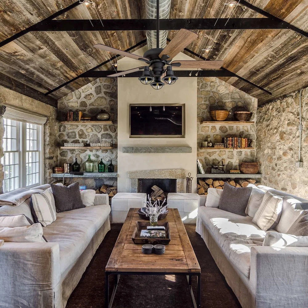 42 Inch Bronze Ceiling Fan with 5 Blades Remote Control Light Kit Reversible Motor High Airflow Medium Rooms