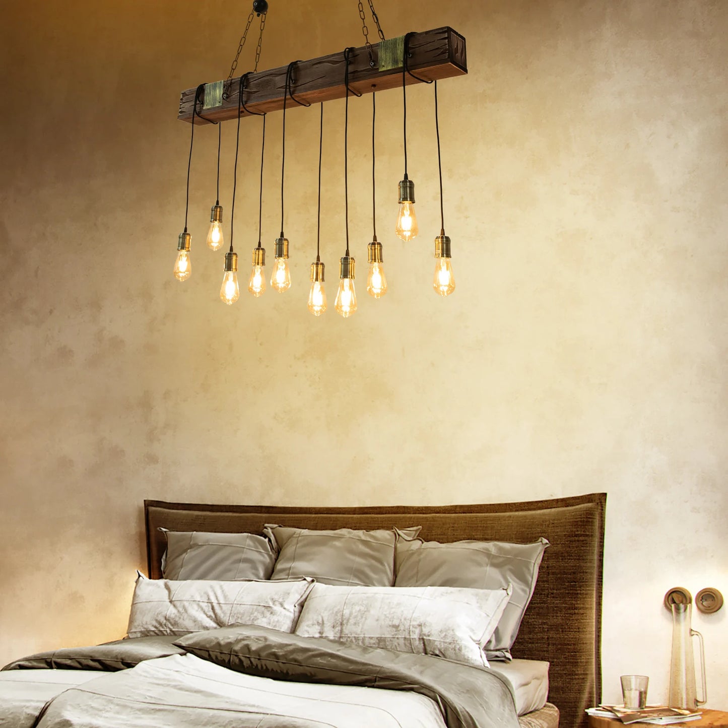 10-Light Chandelier Large Pendant Light Flush Mount with E26 Standard Lamp Holder for Kitchen Island, Dining Room, Entryway