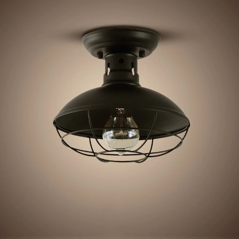 American Retro Industrial Ceiling Light Iron Foyer Corridor 조명 Bedroom Ceiling Lamp Stair Corridor Balcony lampara techo