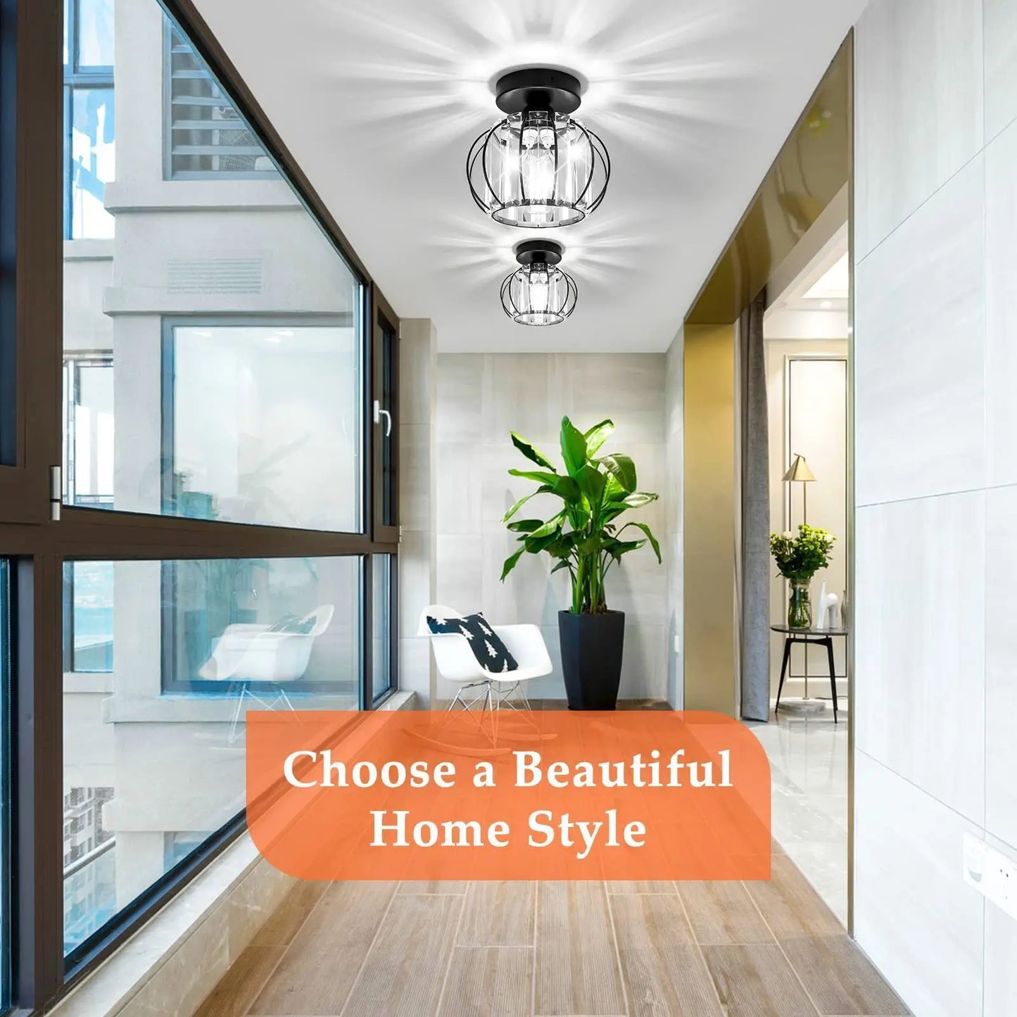 Nordic Modern K9 Crystal Ceiling Lights Indoor Ceiling Lamp Hallway Stairs  Bedroom Lustre Dining Room Fixtures Home Decor