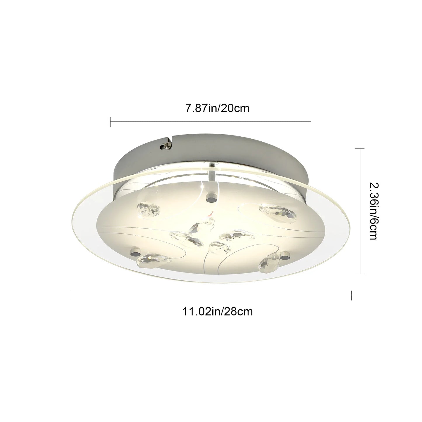 Round Flush Mount Lighting Bathroom Light Fixtures Ceiling Mount 11in Dimmable Ceiling Light for Bedroom Hallway 4000K