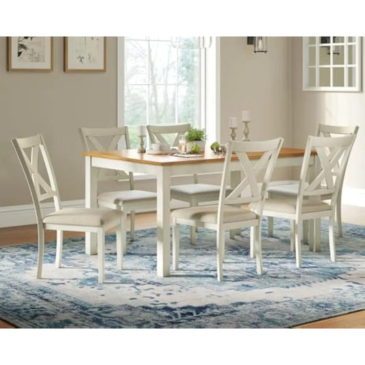 Restaurant Furniture, Saving Dinner Table Chair Set for Dining Room Kitchen Restaurant, Farmhouse Solid Wood Dining Table Set