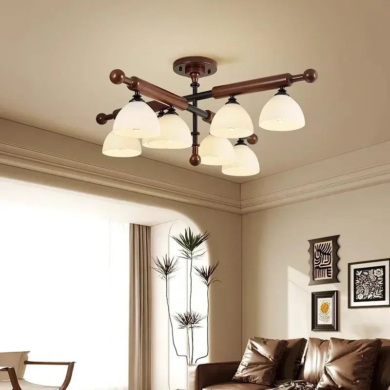 Retro Style Ceiling Light Wood Design Pendant Lights Home Decor Living Room Dining Table Bedroom Study Led Hanging Chandeleir
