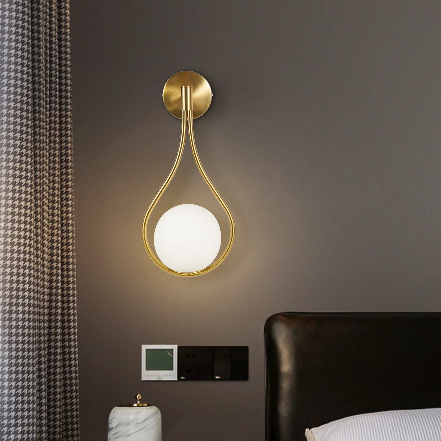Modern Glass Ball Wall Lamp Wall Sconce Light Fixtures Fit Bathroom Bedroom Gold Outstanding Lighting Effect Meet Your Needs