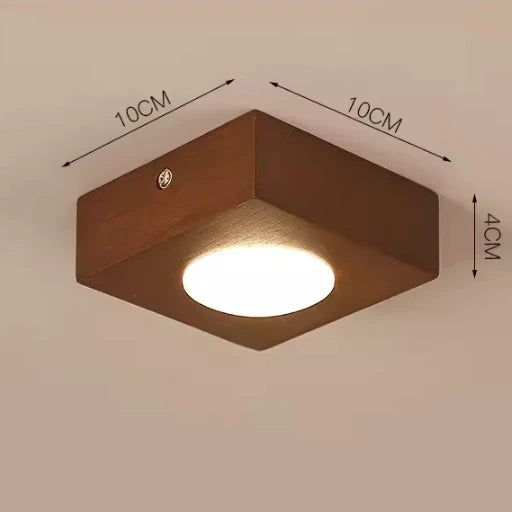 Nordic Creative Square Wooden Ceiling Lamps Simple Acrylic LED Handing Light for Bedroom Living Room Stair Aisle Lighting Decor