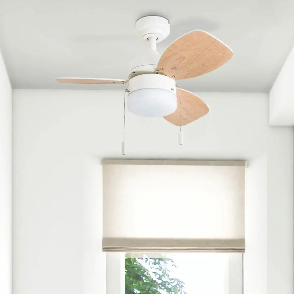 30 Inch Indoor Ceiling Fan Light 3 Blades Quiet Reversible Airflow Space Saving Dimmable Dual Mount Remote Compatible