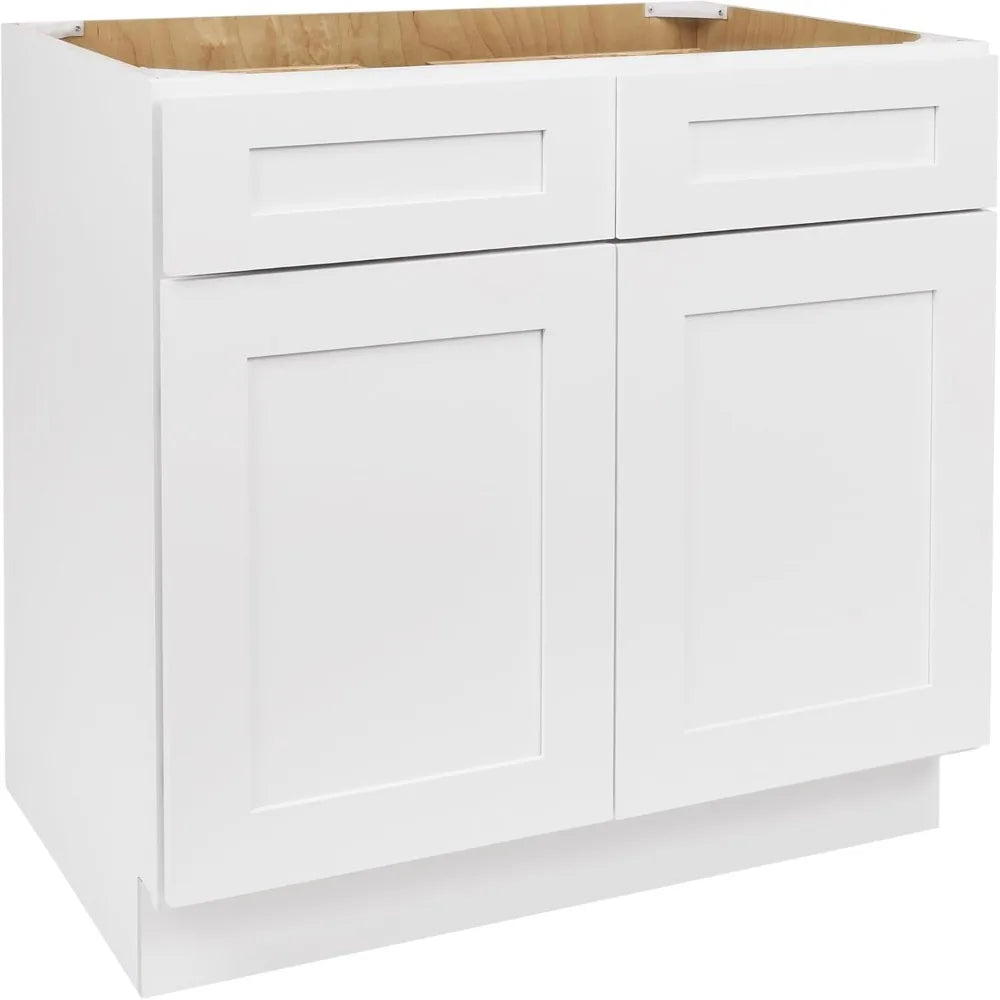 White Shaker Bathroom Vanity Cabinet Sink Base, Ready to Assemble Bathroom Organizer, Bathroom Storage - 30" W x 21" D x 34.5" H
