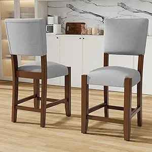 5-Piece Counter Height Dining Set with 1 Faux Marble Top Bar Table and 4 Upholstered Chairs, Mid-Century Modern Kitchen Table S