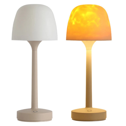 Table Lamp 3/16 Colors Atmosphere Desk Lamp Rechargeable Ocean Wave Projector Lamp for Bedroom Cute Room Decor for Teen Girls