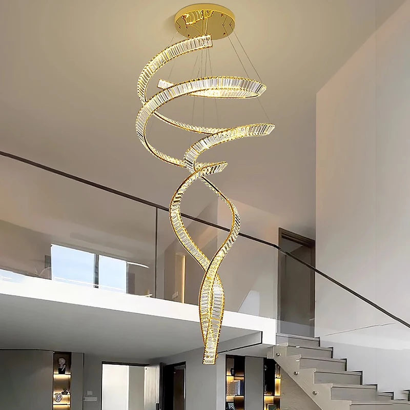 Modern home decoration crystal chandelier, stair Pendant lamp, living room Pendant lights, interior lighting
