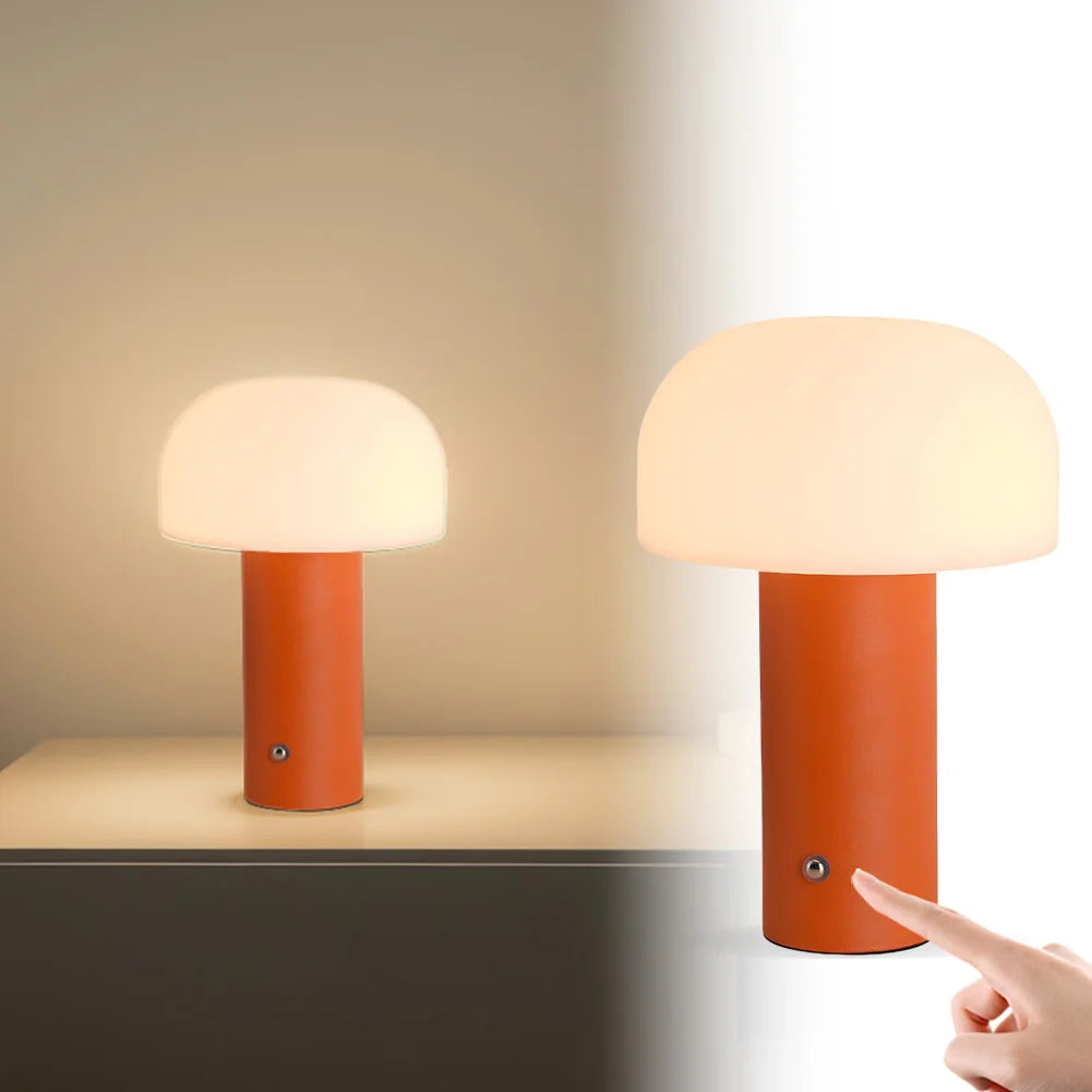 LED Mushroom Table Lamp Cute Mushroom Night Light 3 Color Stepless Dimmable Touch Lamp Desk Lamp for Indoor Bedroom Living Room