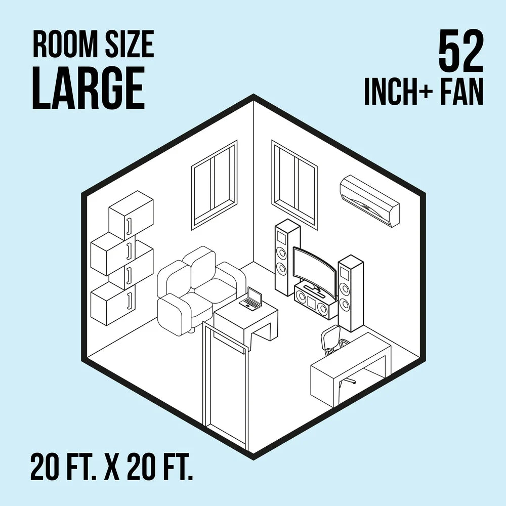 52 Inch Ceiling Fan with Light Kit 5 Reversible Blades Quiet Motor Indoor Use Multi Mount Options Bedrooms Living Rooms