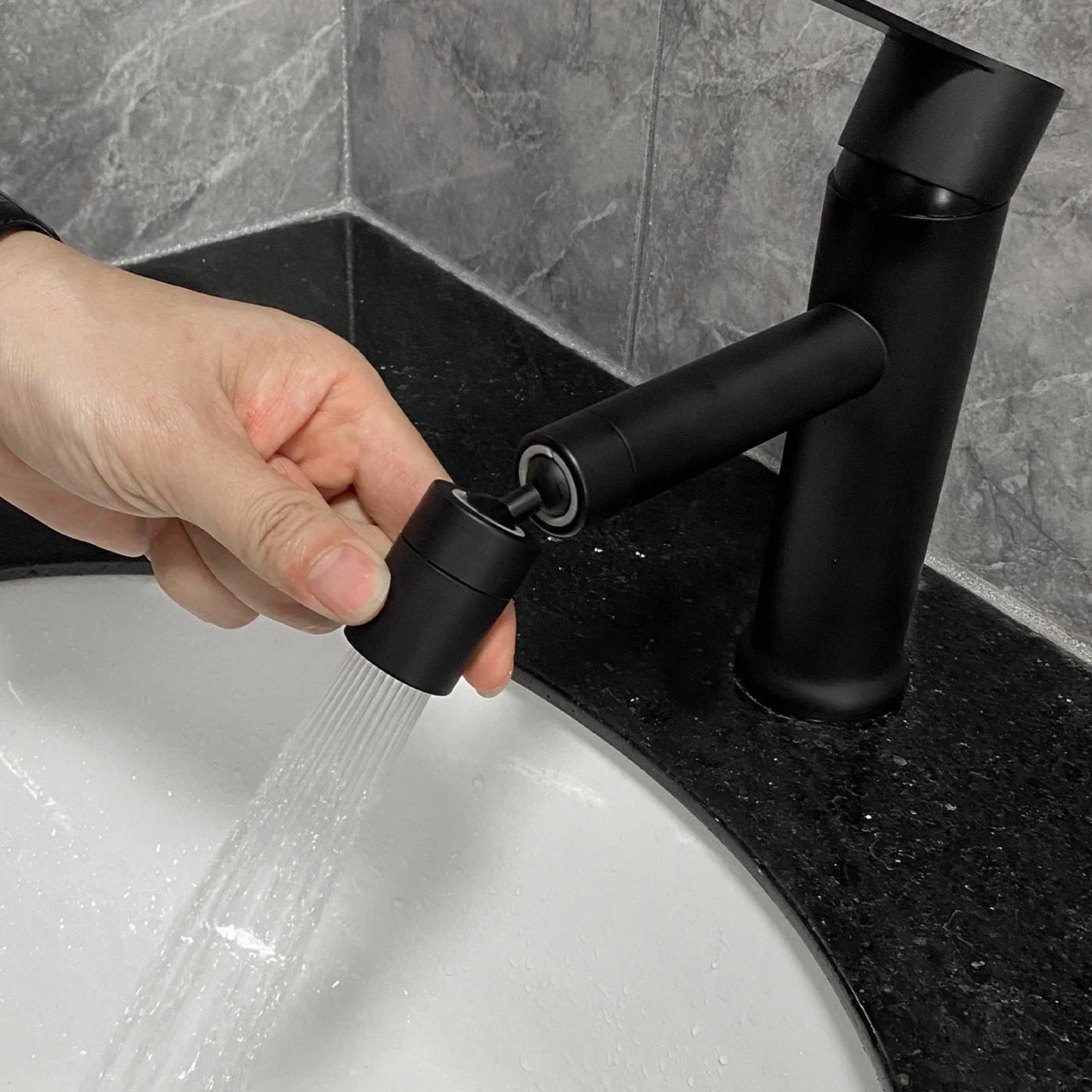Bathroom Sink Faucet, Single Hole Bathroom Faucet Modern Single Handle Vanity Basin Faucet Stream Deck Kitchen Faucet