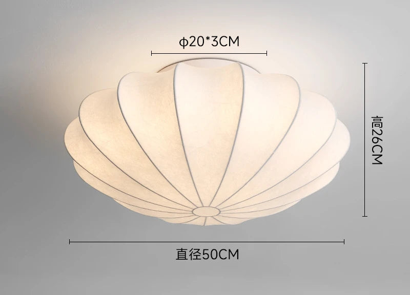 Nordic Silk Pendant lamp Wabi Sabi Cream Style Pendant light  for Dining Room Living Room Beautiful Flower Hang lamp