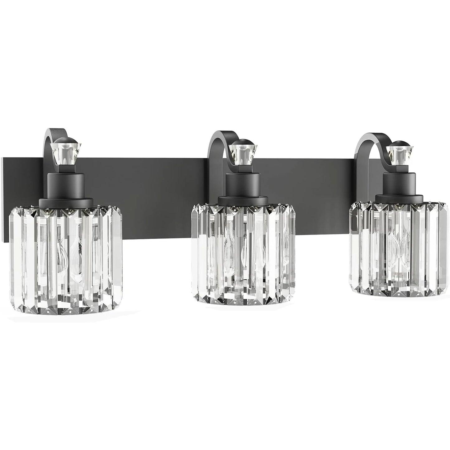 Modern Crystal Bathroom Vanity Lights Fixtures Crystal Vanity Shower Lights Over Mirror Glass Round Shade Lighting for Bedroom