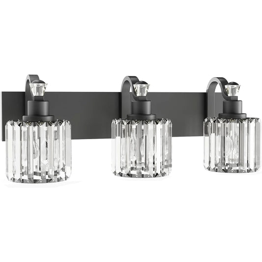 Modern Crystal Bathroom Vanity Lights Fixtures Crystal Vanity Shower Lights Over Mirror Glass Round Shade Lighting for Bedroom