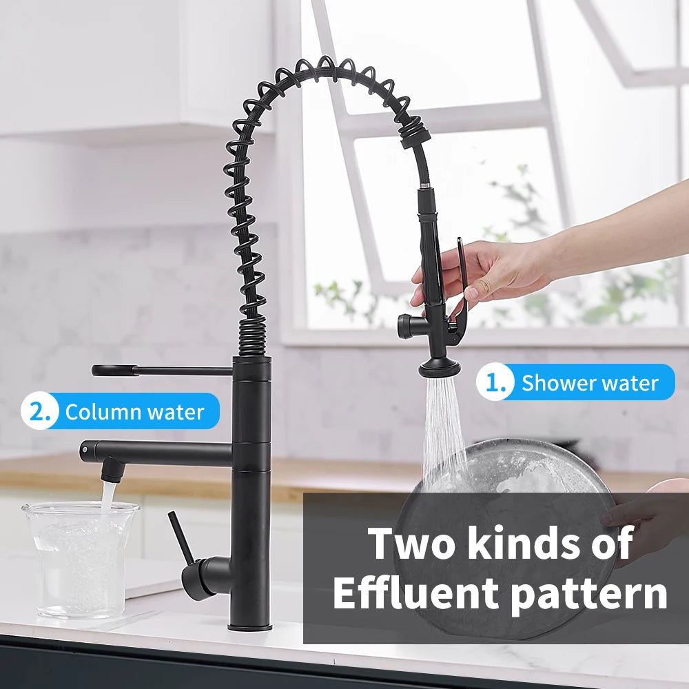 Kitchen Faucet Chrome Brass Tall kitchen faucet mixer Sink Faucet Pull Out Spray Single Handle Swivel Spout Mixer Taps MH-4829