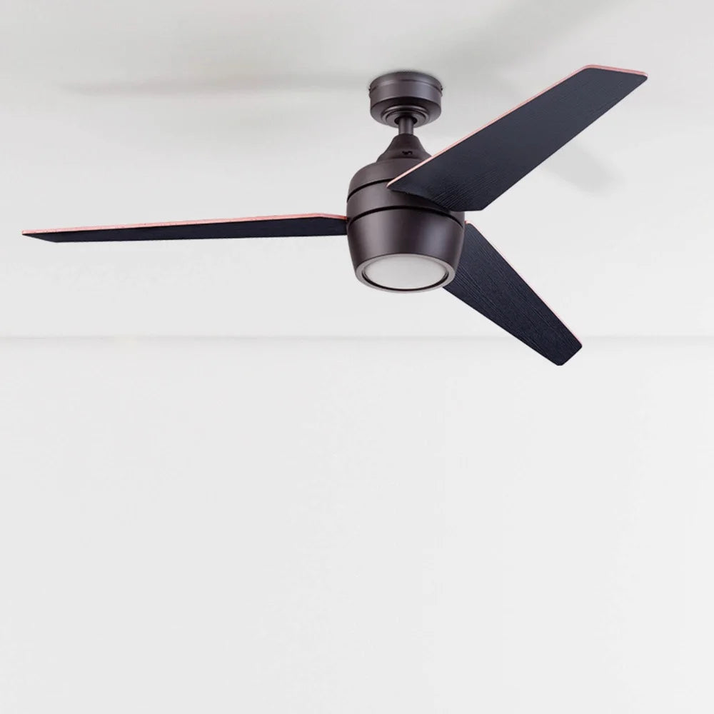 Modern Espresso Bronze Ceiling Fan with Integrated LED Light Remote Control 3 Reversible Blades Quiet Motor Energy Efficient