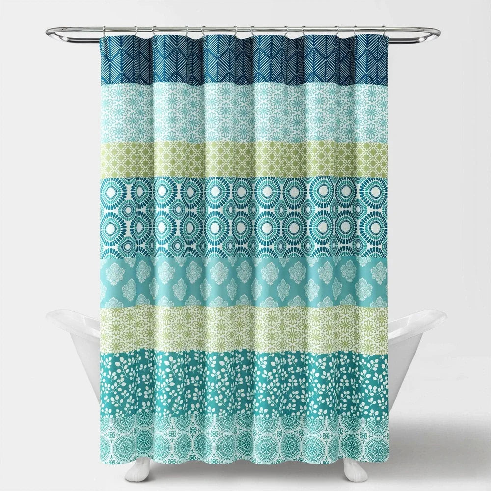 Bohemian Stripe Print Shower Curtain 72x72 Inch Polyester Colorful Pattern Ideal Bathroom Decor Machine Washable