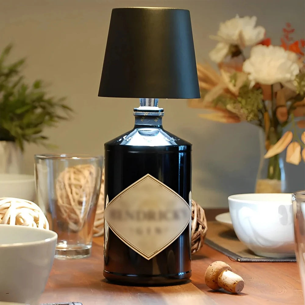 LED Table Lamp Rechargeable RGB Light Modes/3 Color Pridola Bottle Lamp 2000mAh LED Wine Bottle Lamp for Family Restaurant & Bar