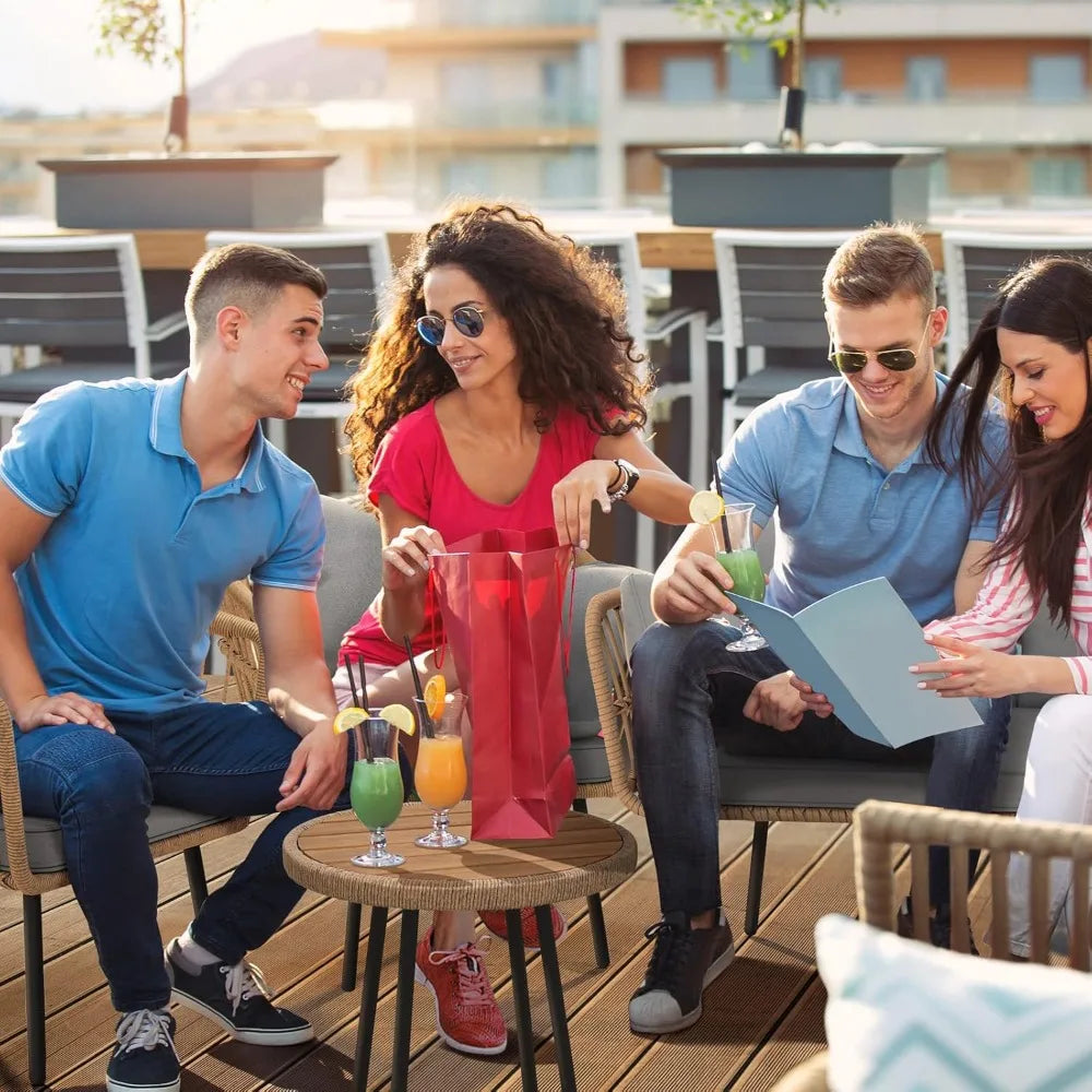 4 Pieces Patio Furniture Set, Outdoor Wicker Patio Conversation Set, All-Weather Rattan Bistro Set