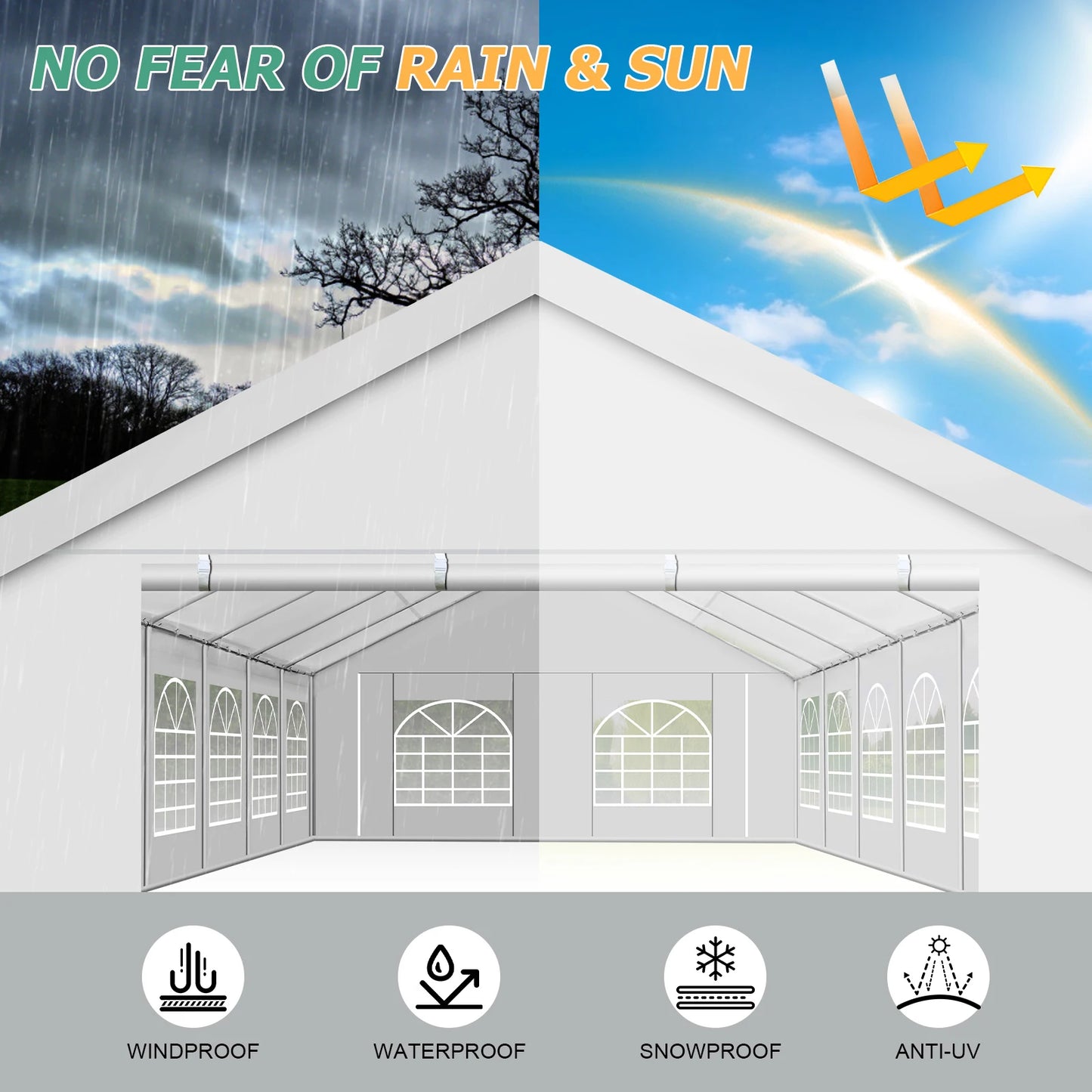 20x40FT Party Tent Heavy Duty, Wedding Tent, Event Tent for Parties, with 8 Removable Sidewalls, 20x40 Tent Carpas para Fiestas