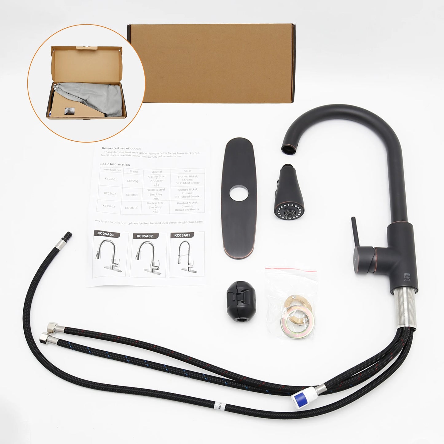 COZZIVITA CZG2380MB Pull Down Kitchen Faucet