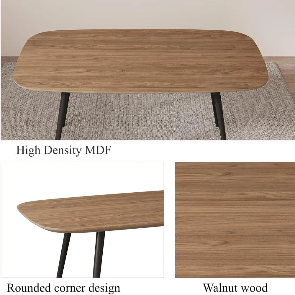 47.2'' Dining Table Set for 4,Modern Wood Dining Table,Leather Dining Chairs 4,Table and Chairs Set of 4,Ideal for Kitchen Dinin