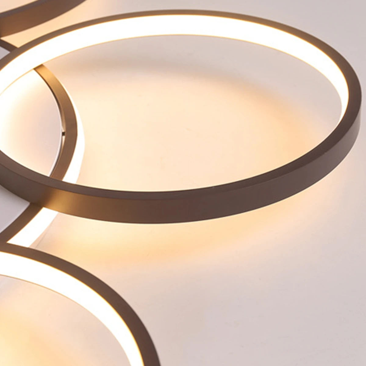 LED Flush Mount Ceiling Light Fixtures Decor  Dimmable with Remote Modern Rings Design Kitchen Island Chandelier  Dining Room