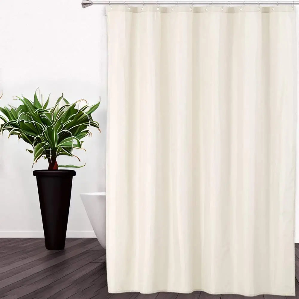 Hotel Quality 100% Waterproof Fabric Shower Curtain Liner with Magnets for Bathroom, 72x72 Inch, Ivory