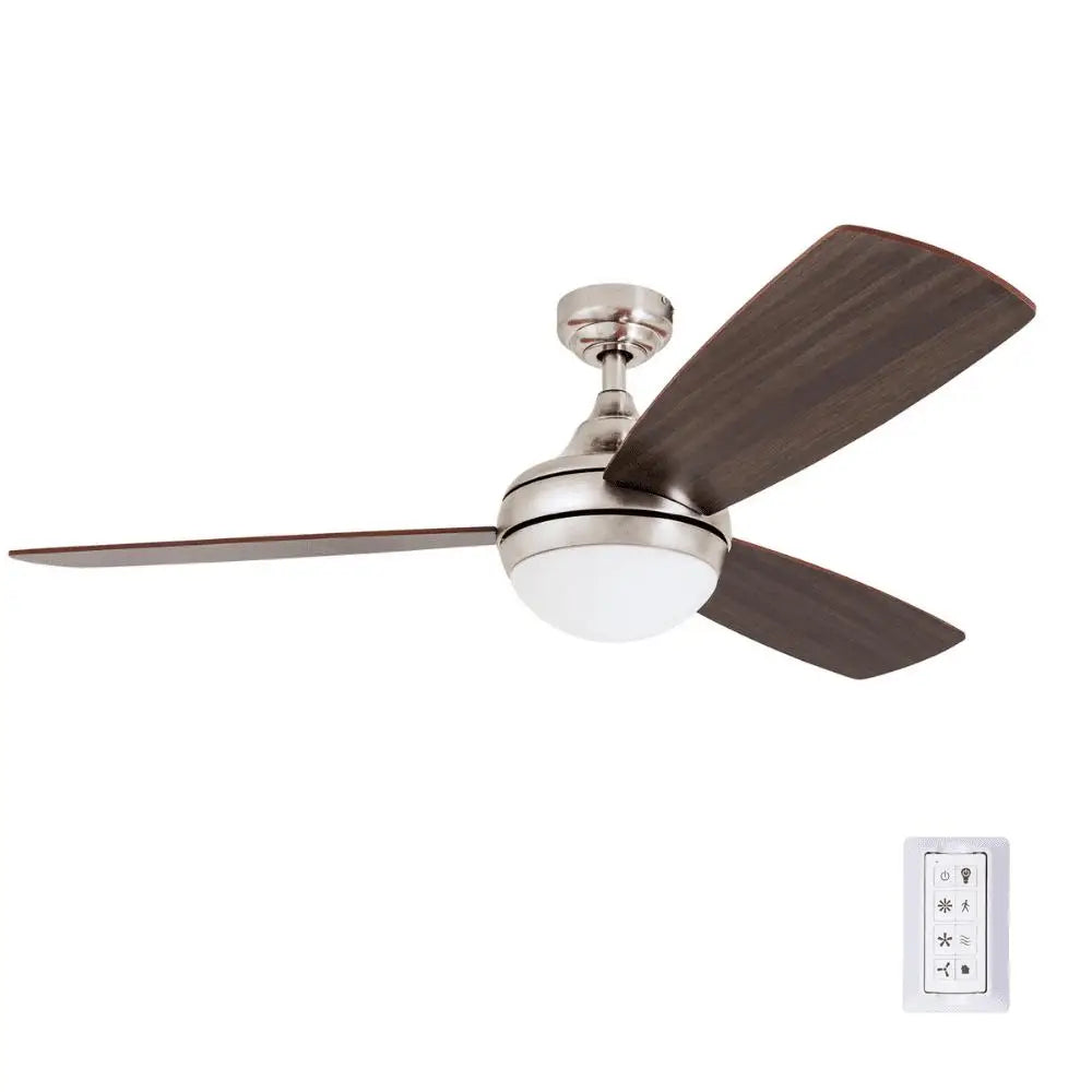 Modern Ceiling Fan 52 Inch with Remote Control Integrated LED Light Quiet Reversible Motor Living Room Bedroom Dining Room